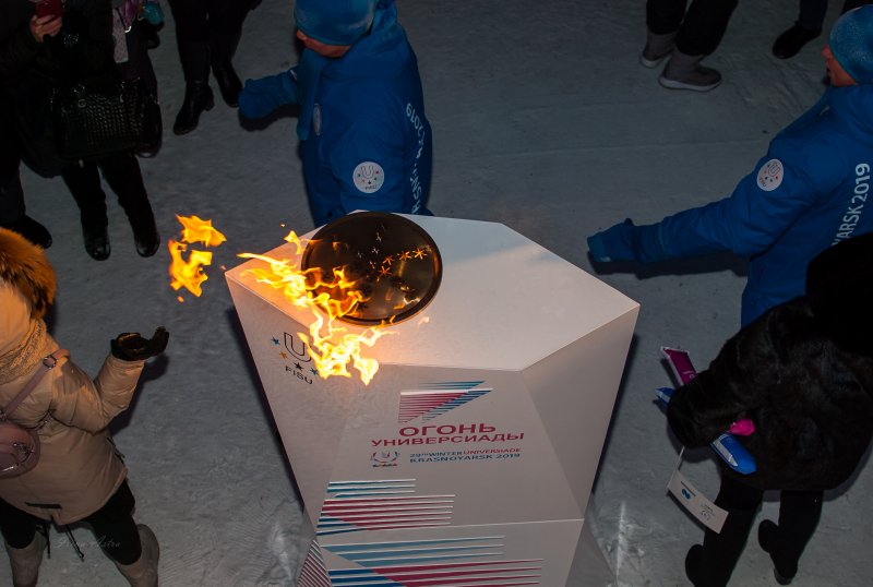 Огонь Универсиады-2019 в Норильске